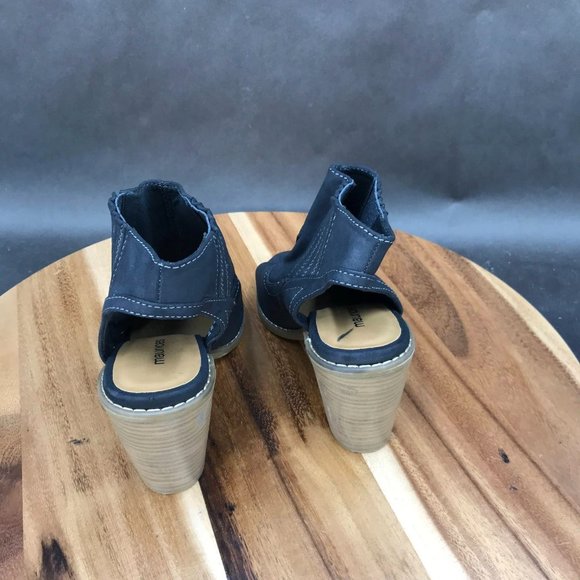 Maurices Blythe Black Slingback Block Heel Peep Toe Sandals Womens Size 6 M - Picture 5 of 10